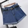 Ropa de mujer de verano Pantalones vaqueros cortos de talle alto Algodón para mujer Pantalones anchos de pierna suelta Pantalones cortos de botín Denim 240401