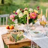 Ljusstakare bordsskiva krans blomsterringar pelar ljus hållare kransar mittstycken bord fest bröllop dekor