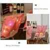 Housses de chaise lumineuses, protection de chaises Gnome sans visage, douces avec rose coloré, pour banquet de noël, décor de cuisine et de salle à manger