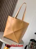 Sac en cuir véritable pour femmes, sac pliable à géométrie d'amorphose, grande capacité, portable, épaule dénudée, Simple, fourre-tout