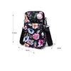 Umhängetaschen Damen Handytasche Floral Bedruckt Nylon Mini Messenger Tasche Sport Aufbewahrung Geldbörsen Dreischichtige Arm-Münzbörse