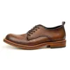 Casual Shoes A112 European American Simple Design Men Real Leather Flats Fashion Man Boat Lace-Up Man äkta