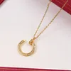 Collier à ongles classique pour hommes et femmes, Design, en acier inoxydable 18K, collier d'amour, cadeau de saint valentin