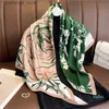 Bandanas Durag foulards marque de luxe mode 90cm foulards carrés Design sergé foulard en soie femmes Hijab Bandana châle enveloppes