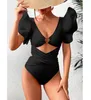 Drukuj seksowne jednoczęściowe stroje kąpielowe Kobiety kąpielowe push up Monokini Ruffle Swim Rait Bathing Kobieta letnia plaża