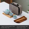 Teaware Sets Travel Tea Set 1 Pot 2 Cups Bag Towel Clip Plate