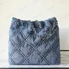 10A espelho qualidade designer saco vintage denim saco clássico woc praça aba bolsa de ombro tote bolsa cruz bolsa luxo c duplo couro genuíno da franch fashion