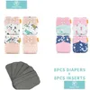 Cloth Diapers Happyflute 8 Diapers8 Inserts Baby One Size Adjustable Washable Reusable Nappy For Girls And Boys 240328 Drop Delivery K Ot1Au