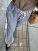 Pantalon femme Puloru printemps été rayé ample Long Chic mode bande élastique cordon jambe droite pantalon Streetwear