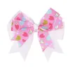 Baby Barrettes Bronzing Multilayer Swallowtail bow 여자 헤어 클립 액세서리 발렌타인 데이 하트 프린트 Bow Knot Clip Kids Grosgrain 리본 헤어핀 QHC172