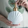 Dispenser di sapone liquido Shampoo stella marina bianca pura Tazza di conchiglia Scatola per bottiglia di lozione in ceramica Accessori per il bagno Bottiglie separate