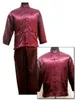 Zwarte Chinese stijl Satijnen pyjama voor heren Nieuwigheid Knoppyjama Pak Casual Nachtkleding Shirt met lange mouwen Broek SML XL XXL240401