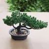 Flores decorativas simulação bonsai ornamentos árvore falsa vaso acolhedor pinho plantas de plástico escritório decoração para casa