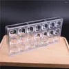 Baking Tools 21 Cavities Concave Square Cube Shape Polycarbonate PC Chocolate Mold Ice Mould Chocolat Candy Making Molds For DIY Pastry
