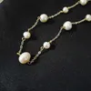 Anklets New Fashion Freshwater Pearl 24K Gold Plated Womens Necklace Sexy Pearl Necklace Bikini Cream Chain Body JewelryL2403