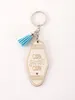 New wooden key chain fringe English letter creative pendant car key chain