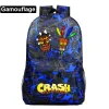 Sacs jeu Crash Bandicoot Bandbag Backpack for Girls Boys Mochila Teens Cool Travel Knapsack Rucksack Kids School Sacs