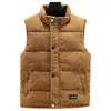 Gilets pour hommes hommes veste sans manches hiver coupe-vent gilet rembourré avec poches à col montant manteau épaissi pour temps froid