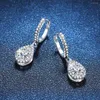 Dangle Earrings JECIRCON 925 Sterling Silver Moissanite Drop For Women 1ct Water Pear Shaped Ear Pendants Luxury Diamond Jewelry