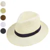 Mannen Stro Panama Hoed Handgemaakte Cowboy Cap Zomer Strand Reizen Zonnehoed 240326