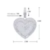 Iced Out Bling Heart-Shaped Pendant Necklace 5mm Tennis Chain Rectangle CZ Cubic Zirconia Charm Fashion Hiphop Women Men smycken