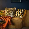 Poduszka żółte poduszki luksusowe złotą skrzynkę wąż węża dekoracyjna okładka na sofę 45x45cm ciepłe dekoracje domu