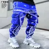 Men's Printed Waist Fruit Flower Haren Pants 2023 Four Seasons Loose High Street Small Feet Multi Pocket Workwear Pants for Men