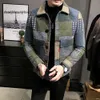 Vestes pour hommes automne 2024 et hiver mode décontracté revers veste sans capuche/mâle mince manteau de laine à carreaux 221122