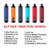 Original ELF BOX SHISHA 16000 16K E-Zigaretten-Set 16000 Puffs Einweg-E-Zigaretten Vape 600 mAh Akku 28 ml Pod Big Vapor Mesh Coil 12 Geschmacksrichtungen 0/2/3/5 %