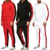 Mens primavera outono capuz 2 peça conjunto de jaqueta esportiva Terno de cor da moda Bruce Lee Roupas casuais 240326