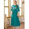 Ethnic Clothing Elegant Women Appliques Maxi Dress Beads Flower Kaftan Muslim Abaya Marocain Caftan Eid Ramadan Jalabiya Dubai Turkey Abayas