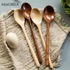 Cuillères 4pcs cuillère en bois cuisine style coréen soupe en bois naturel vaisselle cuisson miel café mélange