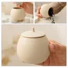 Förvaringsflaskor keramisk potten godis kapsel te för väskor dekorativa burk hushållsbehållare med lockblad blad