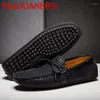 Casual Shoes Genuine Leather Men Luxury White Mens Loafers Moccasins Man Breathable Light Soft Driving Plus Size 38-48 49