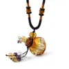Anhänger-Halsketten Handgefertigte Beleuchtungskörper ätherische Ölflaschen Anhänger-Halsketten Damenschmuck Geschenke modische schwarze Halsketten aus MuranoglasL2404