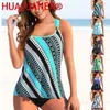 Damenbadebekleidung 2024 Zwei Stücke Tankini Sommer Frauen Sexy Badeanzug Design Druck Beachwear Blume Monokini Badeanzug