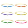 Chaîne 2024 Été Vente Chaude Coloré Femmes Bijoux Blanc Bleu Violet Vert Néon Émail Prong Réglage Coeur CZ Charme Bracelet Q240401