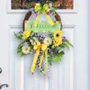 Decorative Flowers Spring Door Wreath Artificial Flower Bow Eucalyptus Wreaths Summer Fall Festival Farmhouse Hangings Decor Porch