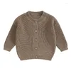 Jackets Infant Baby Boys Girls Cardigan Cloghet Sweater Toddler Knit Button Up Casual Sweatshirt 0-18 Months Drop Delivery Kids Matern Othxz