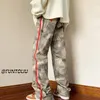 Pantalons pour hommes Camouflage High Street Salopette américaine Marque de mode Droite Lâche Charge Pantalon décontracté