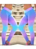 Kvinnors leggings som kör atletiska byxor sport stretchy aktivkläder kvinnor gradvis 3d digital tryck gym yoga byxor hög midja jogging