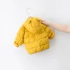 Manteau en duvet de coton pour filles, veste d'hiver, vêtements ours de dessin animé, pour garçons et bébés, salopette à capuche avec fermeture éclair pour enfants