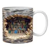 Mugs Microwave Safe Coffee Mug Librarian Unique 3d Bookshelf Ceramic Water Cup With Handle Gift For Book Lovers Reader