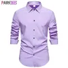 Camisas masculinas Plus Tees Polos Light Purple Mens Dress Camisas 2023 Outono Nova Regular Fit Manga Longa Camisa para Homens Casual Button Up Top Blusa Chemsie Homme yq240401