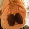 إبداع LifeLike Coffee Bean Plush Toy Backpack Bag Bag Decoration Keychain keykain kyres