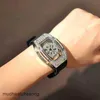 Richardmills Orologi da polso di lusso Cronografo automatico Tecnologia svizzera Scavato Decorazione di moda Marea Diamante Botte di vino in silicone per il tempo libero Donna