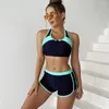 Kadın Mayo 2024 Yaz Düz Renk Bikini Split Mayo Kadın Seksi Fermuar Mayo Takımına Askıya Alınan Yüksek Bel Boxer Beach Giyim