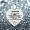 Pendant Necklaces Spanish To Para Mi Hija And Para Mi Hijo Heart Pendant For Women Birthday Gift Graduation Gifts Jewelry Necklace Key Ring 240330