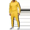 Mens primavera outono capuz 2 peça conjunto de jaqueta esportiva Terno de cor da moda Bruce Lee Roupas casuais 240326