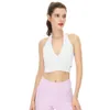 Yoga Outfit Lu-014 Suspendu Cou Sports Soutien-Gorge Débardeurs Femmes V-Cou Beauté Retour Fitness Avec Gilet Rembourré Vêtements De Gym Drop Livraison Out Otizf